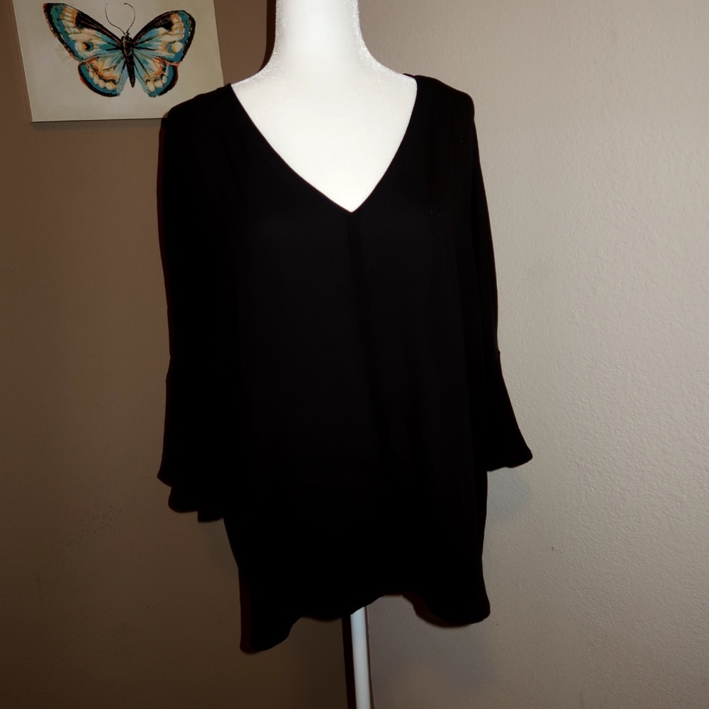 NWT Chaus Sheer Bell Sleeve Top XL